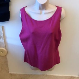 Dark pink knit Ann Taylor sleeveless tank top size XL